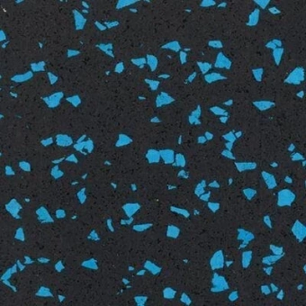 Рулонное резиновое напольное покрытие 6 мм черно-синее 15% 